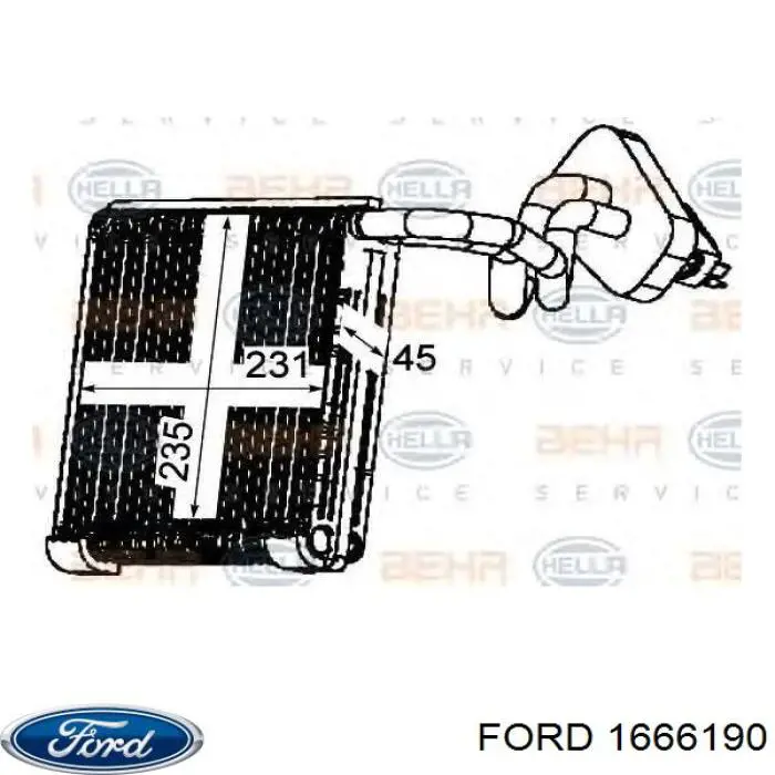 Випаровувач кондиціонера Ford 1666190 ціна, від 72.77 USD