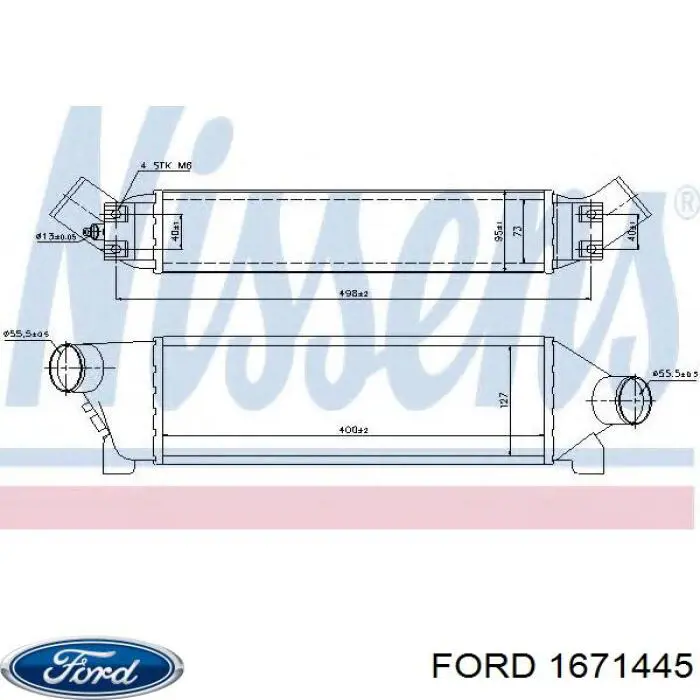 1671445 Ford радіатор интеркуллера