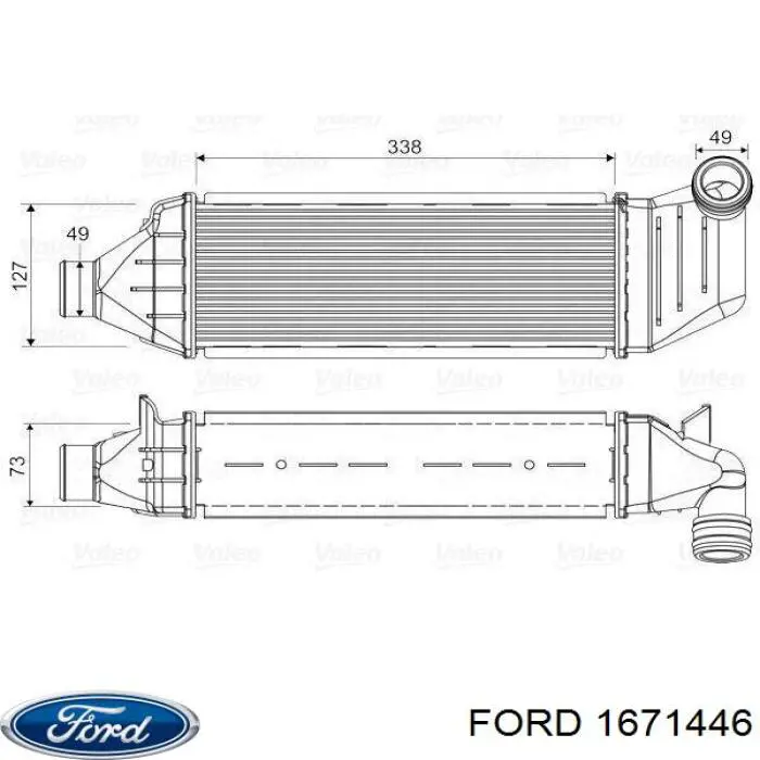 Радіатор интеркуллера 1671446 Ford