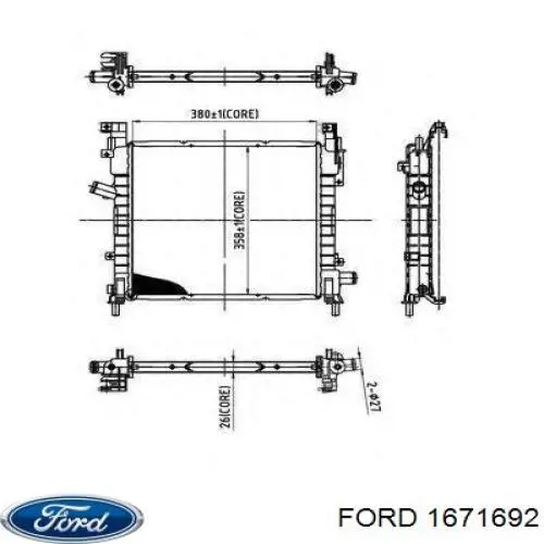1671692 Ford радіатор охолодження двигуна