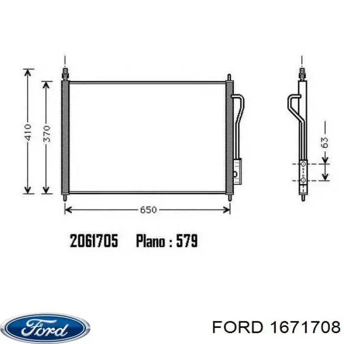 Купити 1671708 Ford Радіатор системи охолодження кондиціонера