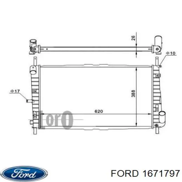 1671797 Ford радіатор охолодження двигуна