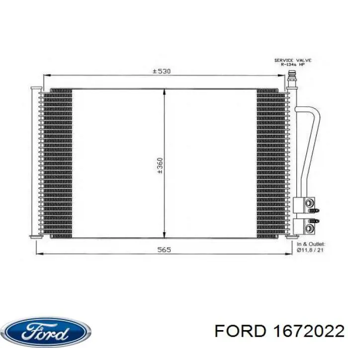 Радіатор кондиціонера 1672022 Ford