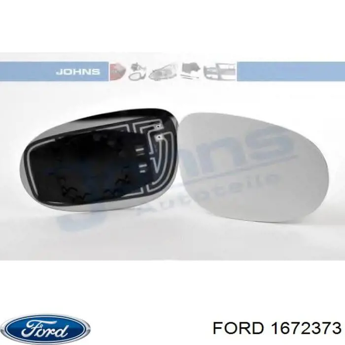 Дзеркальний елемент правого дзеркала заднього виду Ford 1672373 ціна, від 11.07 USD
