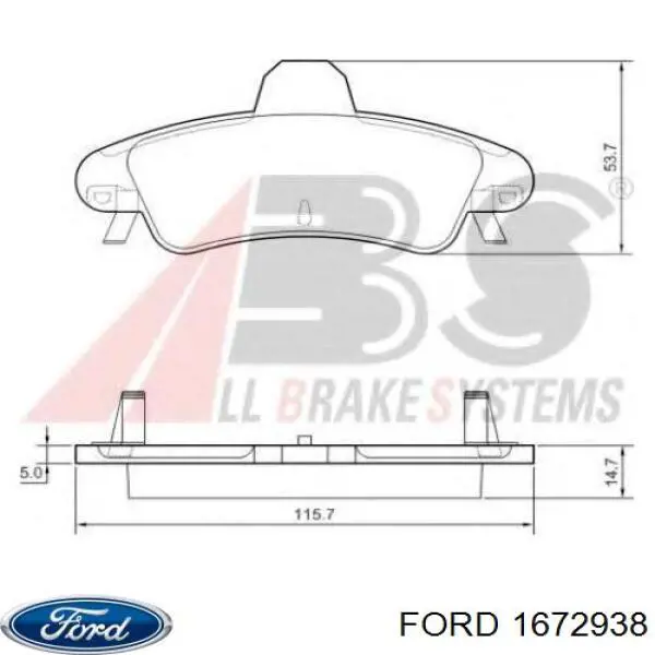 Колодки гальмові задні, дискові 1672938 Ford