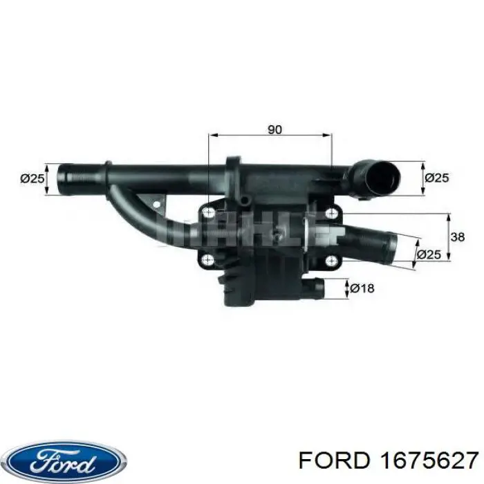 Кожух термостата Ford 1675627 ціна, від 12.60 USD