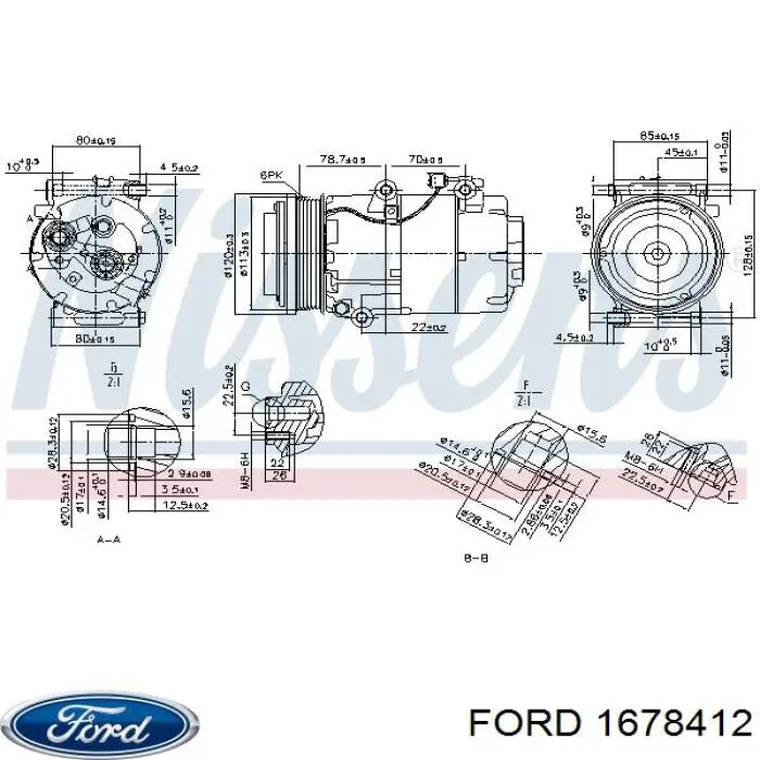Компресор системи кондиціювання Ford 1678412 ціна, від 83.33 USD