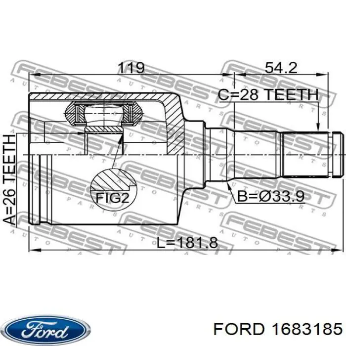 1774669 Ford ШРКШ внутрішній, передній, лівий