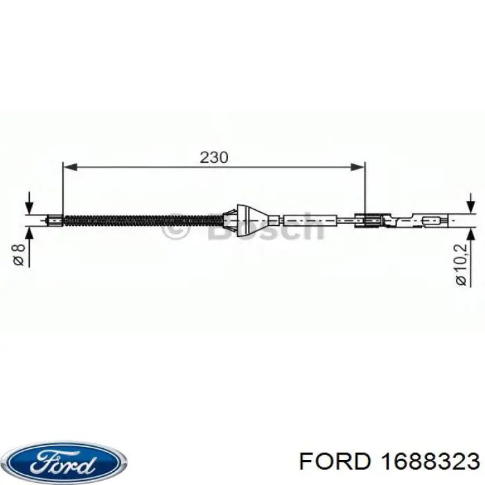 Купити 1688323 Ford Трос ручного гальма задній, правий/лівий