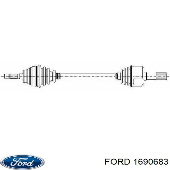 Піввісь (привід) передня, права 1690683 Ford