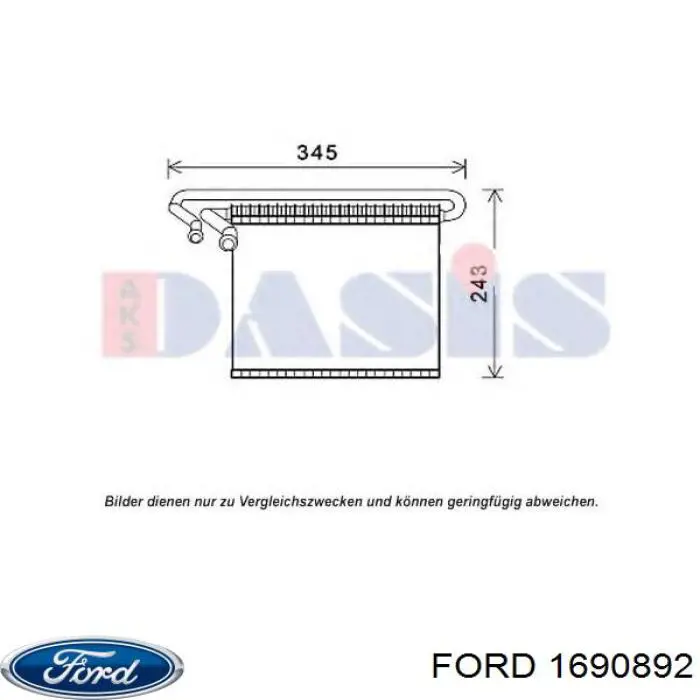 Випаровувач кондиціонера Ford 1690892 ціна, від 67.76 USD