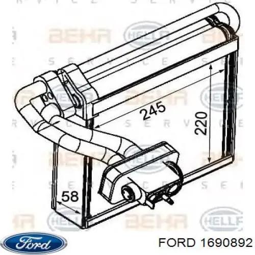 Радіатор кондиціонера салонний, випарник Ford Focus 3 (CB8) (Форд Фокус)
