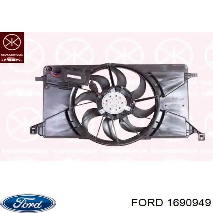 Купити 1690949 Ford Електровентилятор охолодження в зборі (двигун + крильчатка)