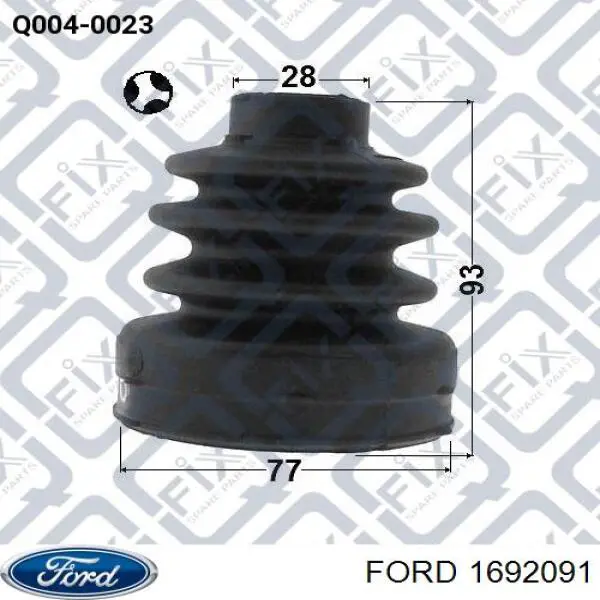 Пильник гранати внутрішній, передній півосі Ford 1692091 ціна, від 20.43 USD