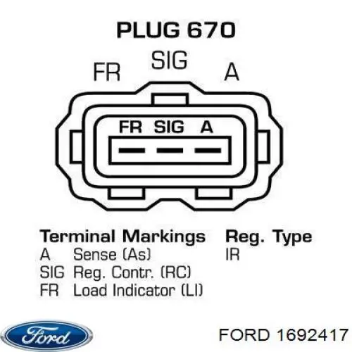 1692417 Ford Авто генератор