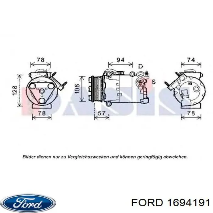 Компресор кондиціонера 1694191 Ford