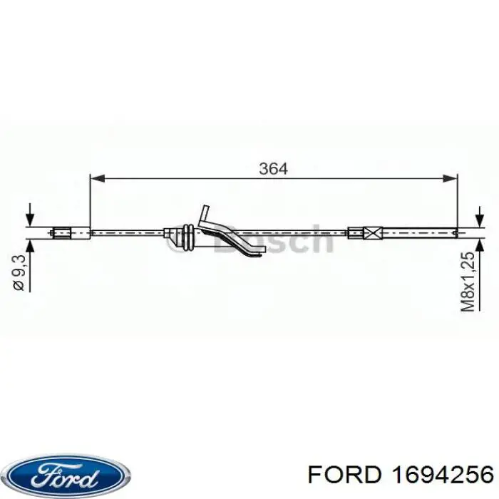Трос стоянкового гальма передній Ford 1694256 ціна, від 9.03 USD
