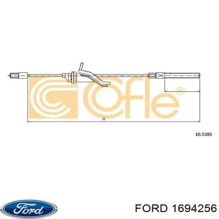 Купити 1694256 Ford Трос ручного гальма передній