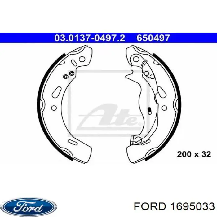 Колодки гальмові задні, барабанні 1695033 Ford