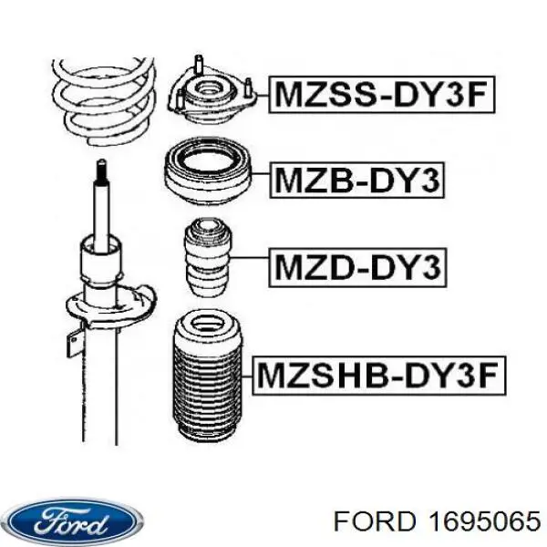 Буфер-відбійник амортизатора переднього + пильовик 1695065 Ford