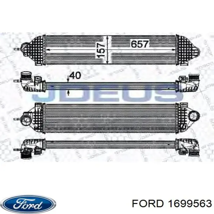 Радіатор интеркуллера 1699563 Ford