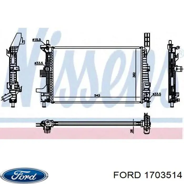 1703514 Ford радіатор охолодження двигуна