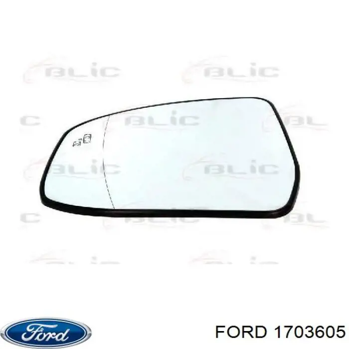 Дзеркальний елемент лівого дзеркала заднього виду Ford 1703605 ціна, від 27.30 USD