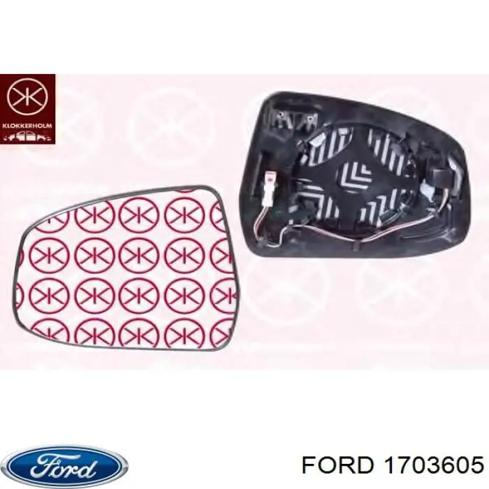 1703605 Ford дзеркальний елемент дзеркала заднього виду, лівого