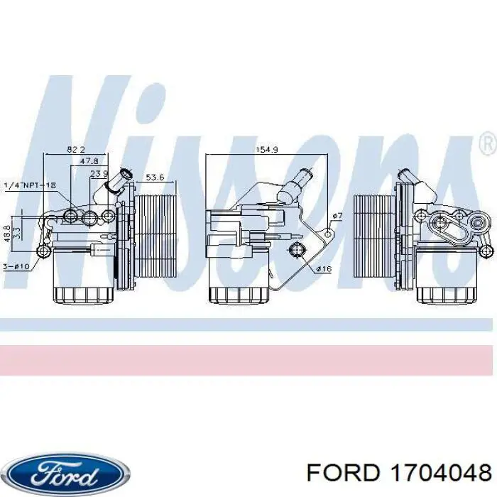 Купити 1704048 Ford Радіатор масляний (холодильник), під фільтром