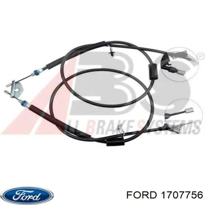 Купити 1707756 Ford Трос ручного гальма задній, правий/лівий