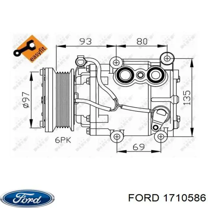 Компресор кондиціонера 1710586 Ford