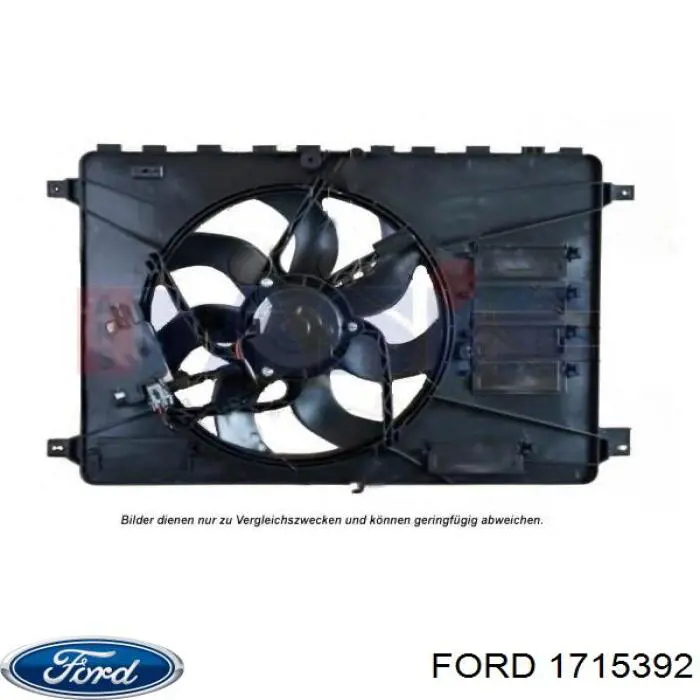 Купити 1715392 Ford Дифузор радіатора охолодження, в зборі з двигуном і крильчаткою