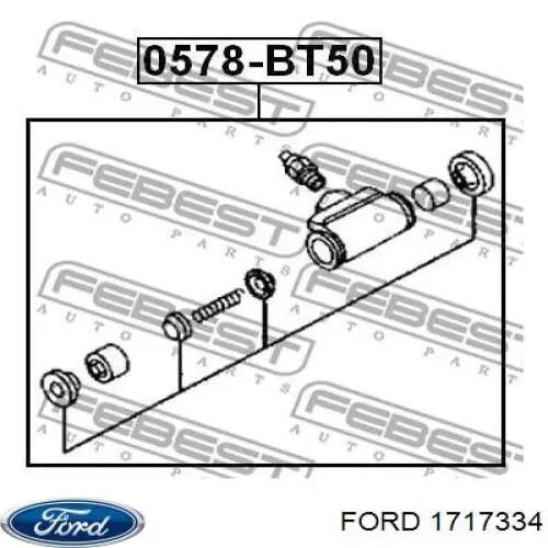 Циліндр гальмівний колісний/робітник, задній 1717334 Ford