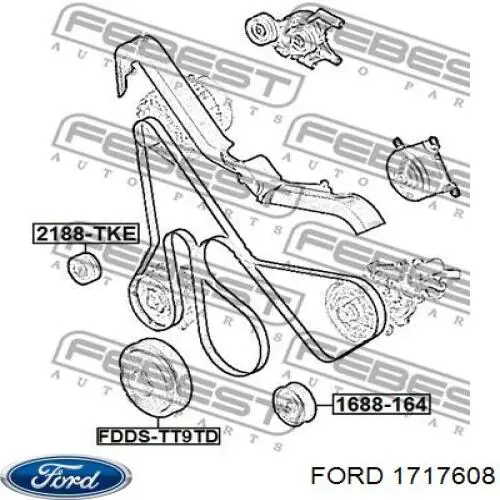 Ролик приводного ременя, паразитний 1717608 Ford