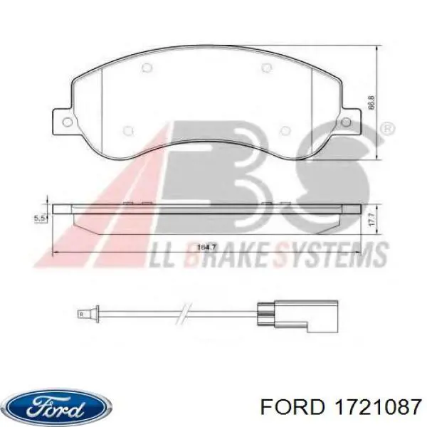 Гальмівні колодки Ford 1721087 ціна, від 28.18 USD