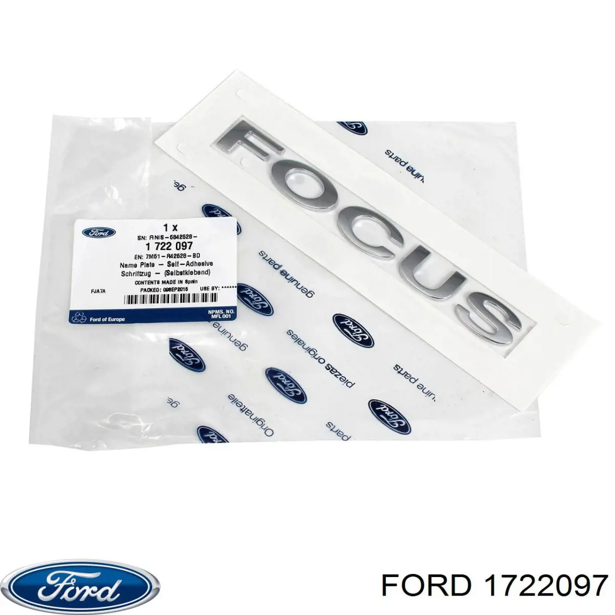 1722097 Ford Емблема кришки багажника, фірмовий значок