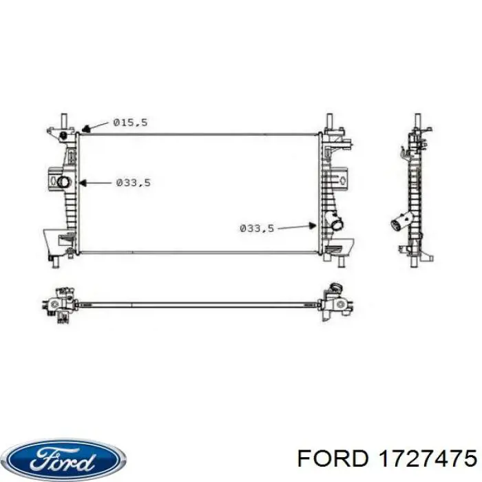Купити 1727475 Ford Радіатор двигуна
