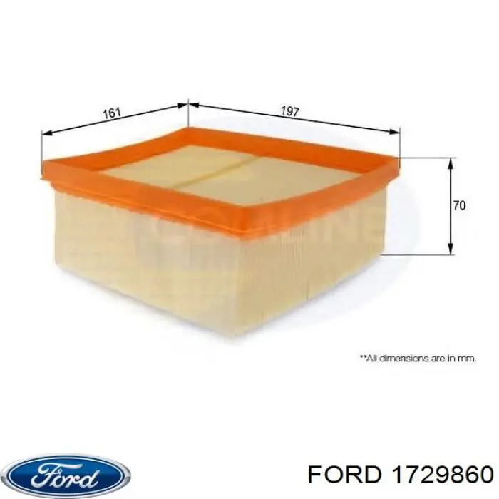 Елемент повітряного фільтра Ford 1729860 ціна, від 6.73 USD