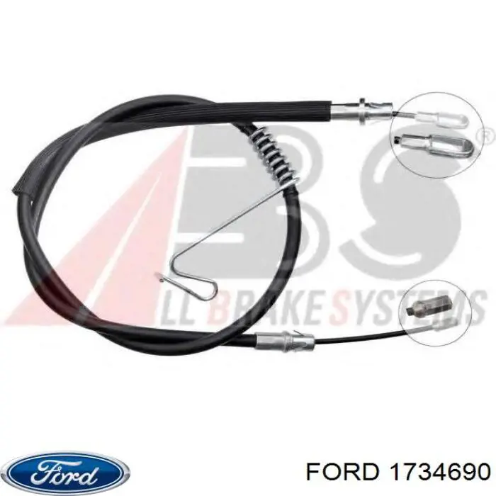 Купити 1734690 Ford Трос ручного гальма задній, правий
