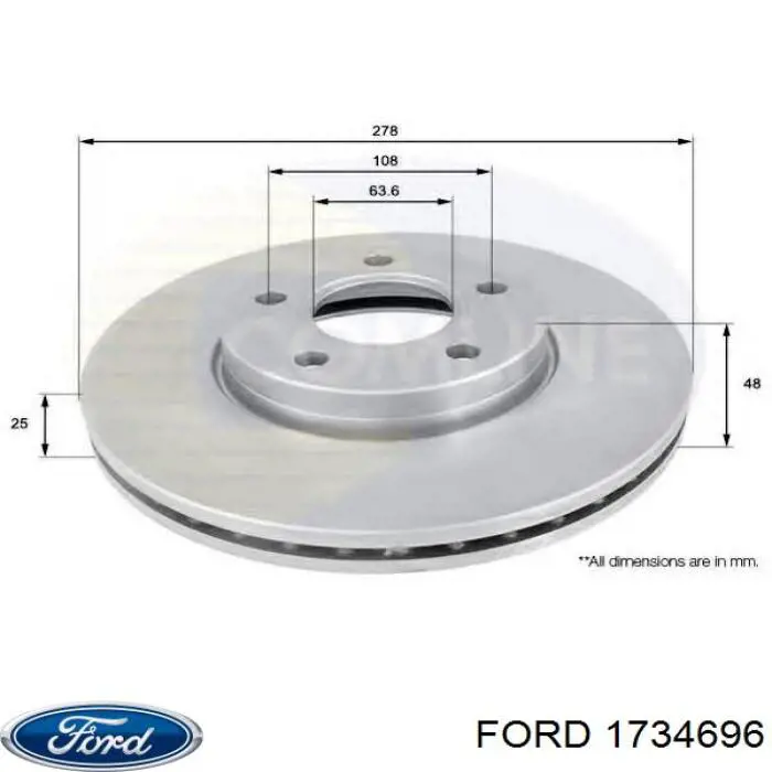 Гальмівні диски передні 1734696 Ford
