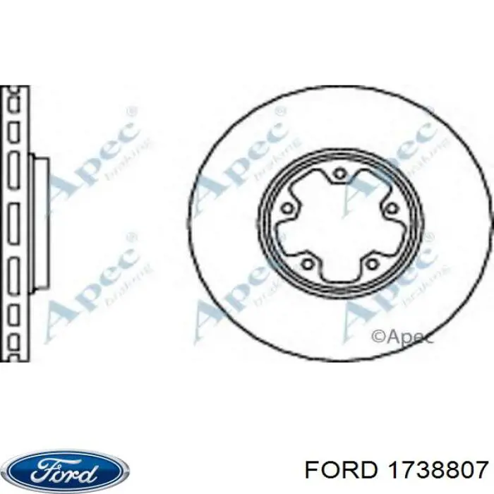 Диск гальмівний передній 1738807 Ford