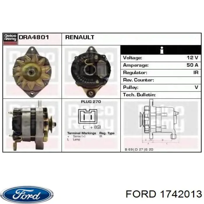  Ford 1742013 ціна, від 14.08 USD
