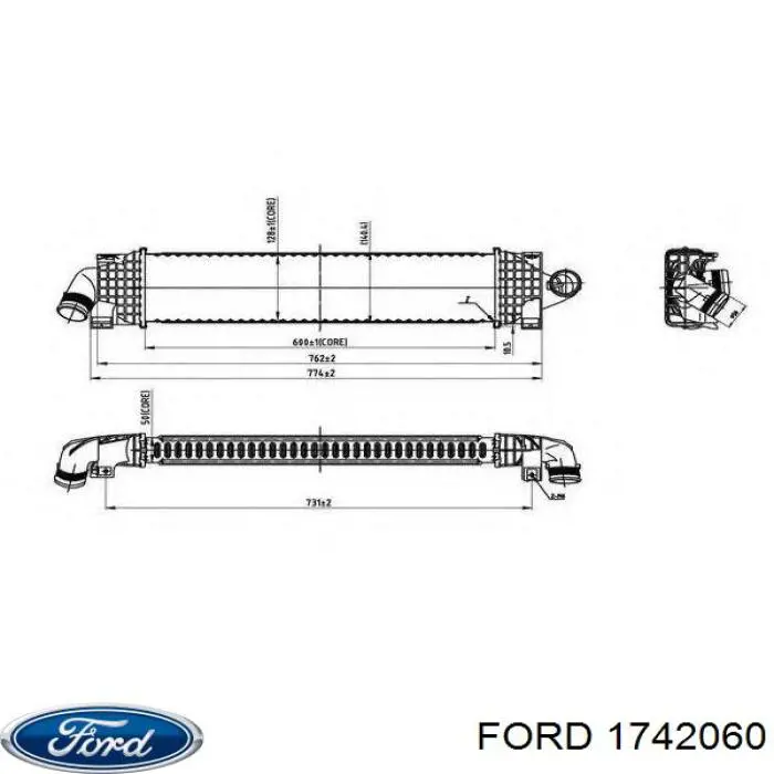 Система охолодження наддувочного повітря Ford 1742060 ціна, від 67.70 USD