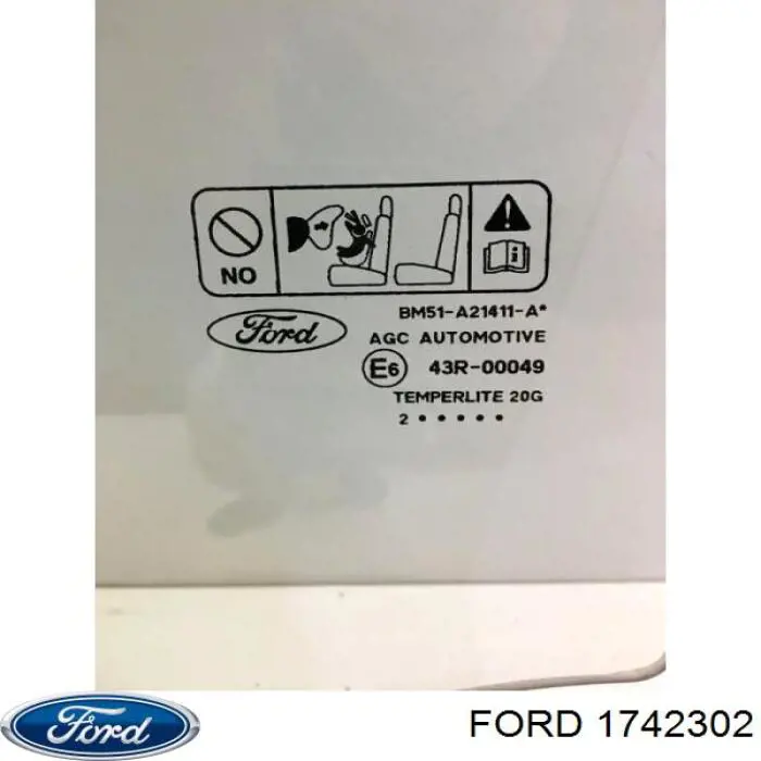 Скло передніх дверей, лівою Ford Focus 3 (CB8) (Форд Фокус)