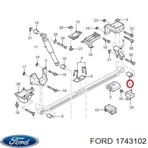 Купити 1743102 Ford Сайлентблок ресори, задній