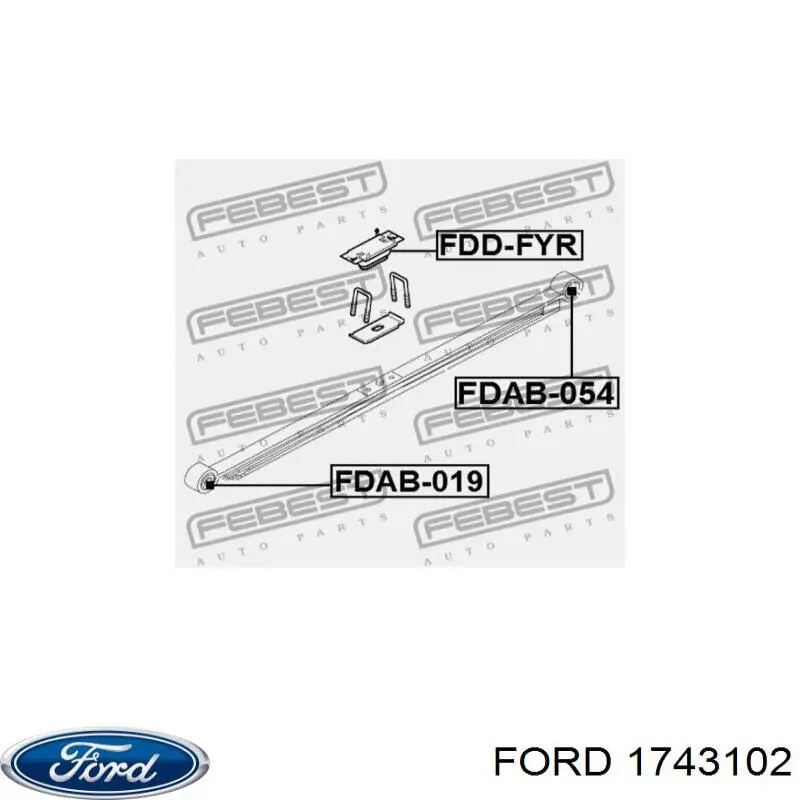 Сайлентблок ресори, задній Ford 1743102 ціна, від 6.21 USD