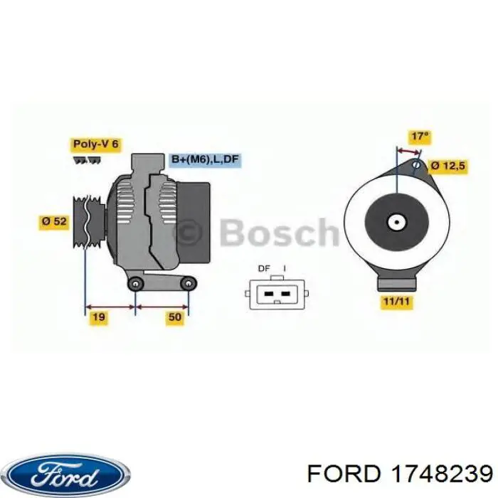 Накінечник рульової тяги, зовнішній 1748239 Ford