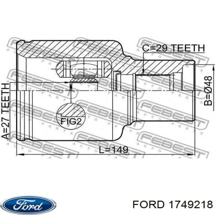 5345951 Ford Привід передній правий