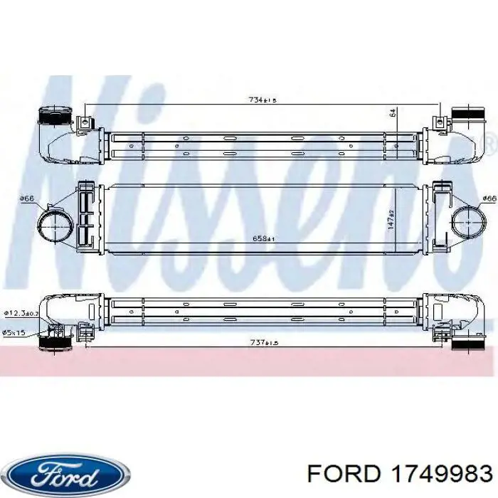 Система охолодження наддувочного повітря Ford 1749983 ціна, від 123.03 USD