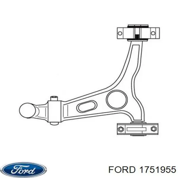 Важіль передньої підвіски нижній, лівий 1751955 Ford